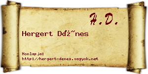 Hergert Dénes névjegykártya